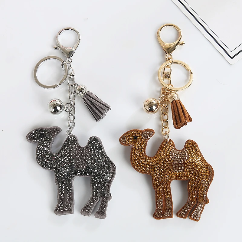 Cute Lovely Camel Bling Pendant Crystal Keychain Keyring Car Keys Bag Holder Charm Jewelry Gifts