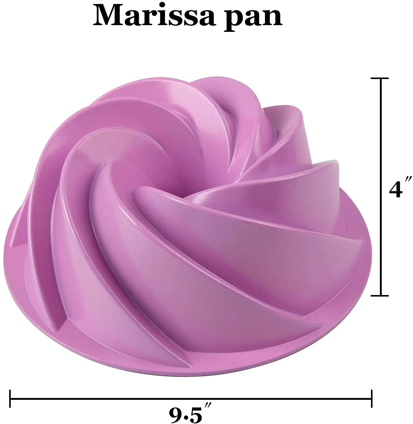 9.5 Inch Non-stick Grade Round Baking Pan,Pound Cake Pink (Marissa Pan),Flower Cake Pan Mold