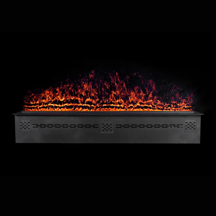 Black cold rolled steel plate LED light monochrome steam fireplace atomization simulation flame fireplace