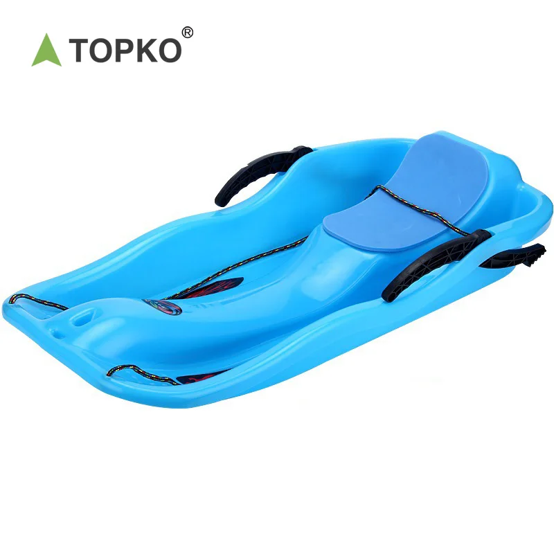 TOPKO Adult Snow Bike Scooter Ski Sled Red Blue Plastic Color Brake Material Origin Real Tire ski sled