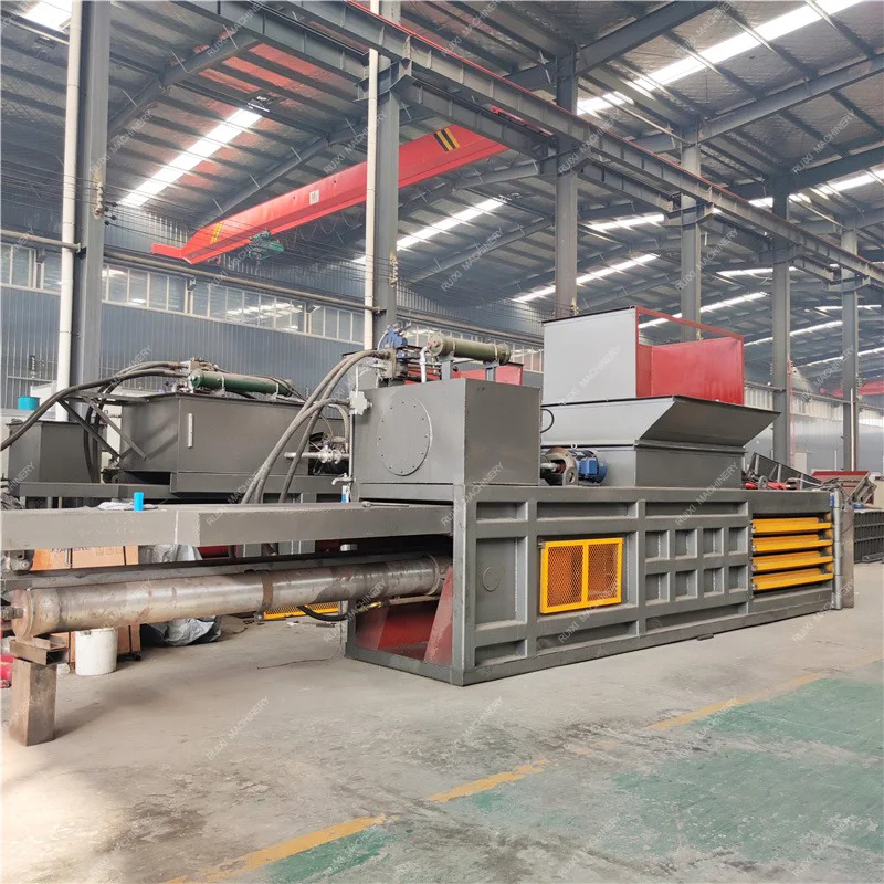 Automatic Horizontal Hydraulic Waste Clothes Plastic Pet Bottle Tire Cotton Paper Baling Press Machine Hydraulic Baler