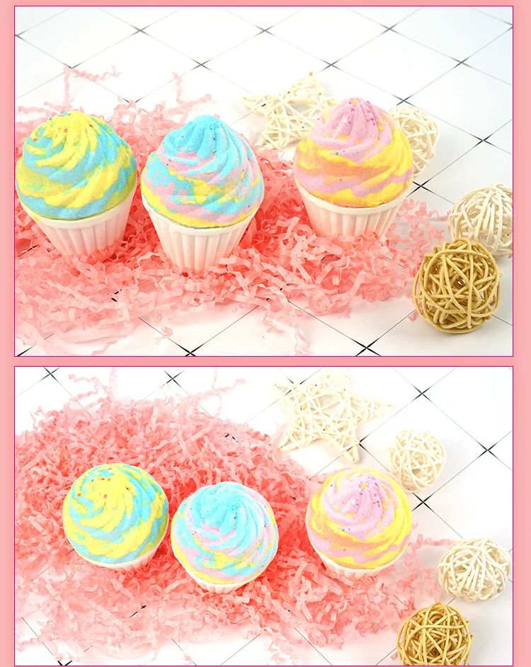 Wholesale Custom Shower Bombs Ice Cream Handmade Vegan Bubble Kids Donut Cupcake Scented Bath Bomb Gift Set