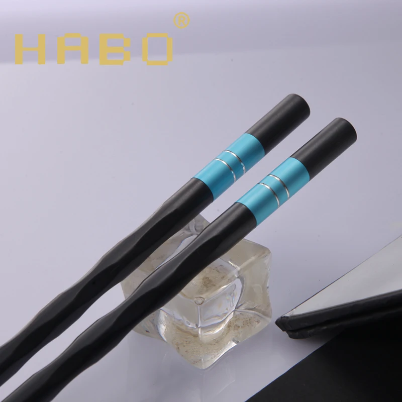 HABO hotel houseware antibacterial anti-mould fiberglass luxuriant easy to clean 2021 new ripple ring chopstick for gift box SGS