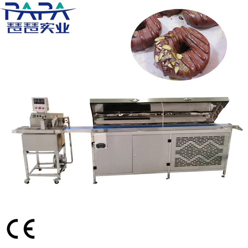 PAPA Machine Automatic Small Melting Chocolate Tempering Enrobing Enrober Machine With Cooling Tunnel