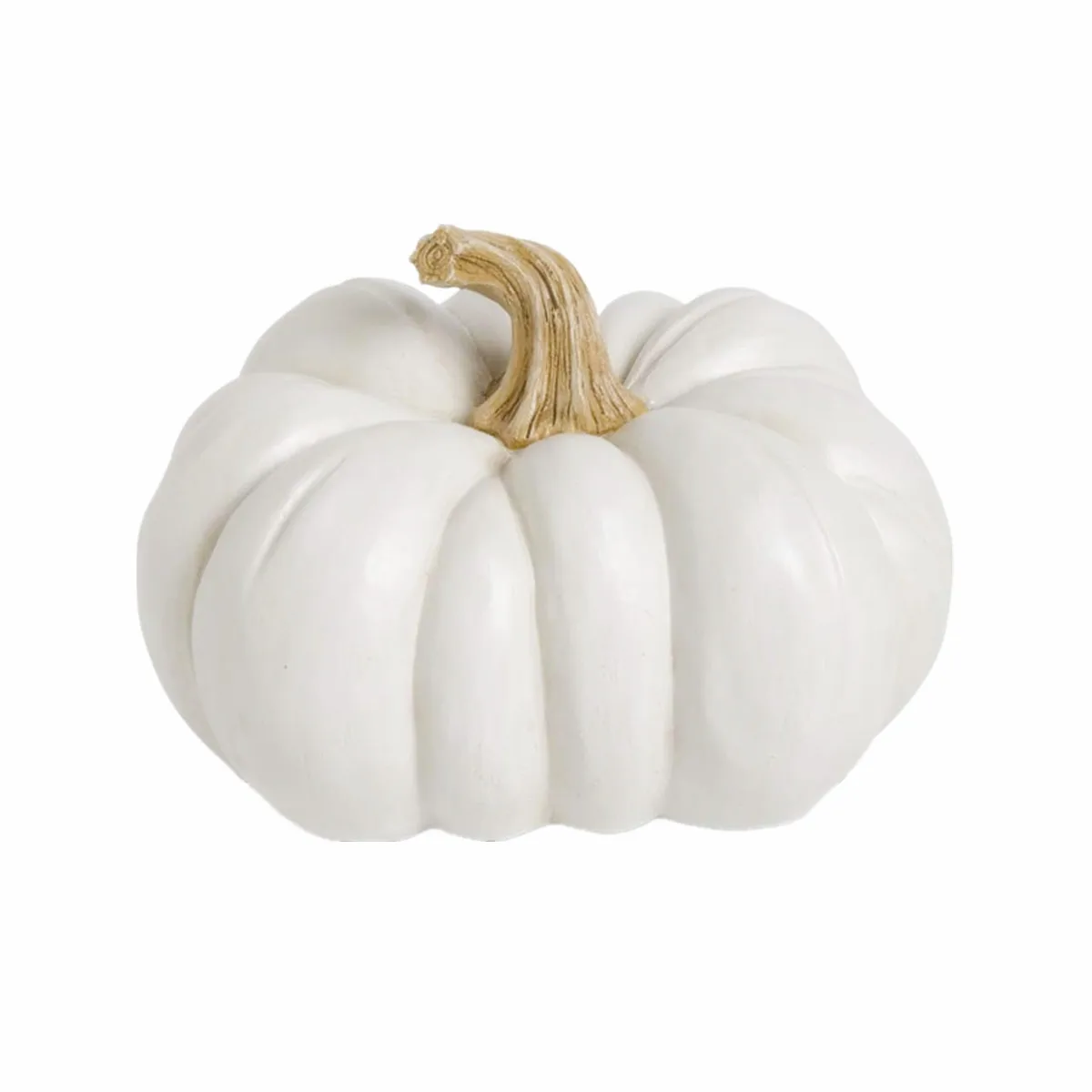 6 Inch Home Decor White Halloween Tabletop Resin Pumpkin Decoration Polyresin Harvest Fall Pumpkin Decoration