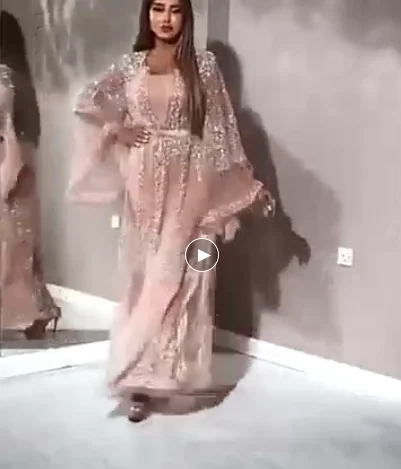 Plus Size Long Sleeve Sequined Evening Dress Sexy Mesh Suit Gown Prom Dresses  Y2K