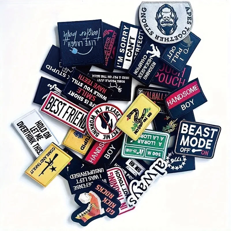 Tactical Silicone Heat Transfer Patch Hook and Loop Pvc Patch Iron on Backing Embroidery Rubber Patch for Clothes Garment Jeans