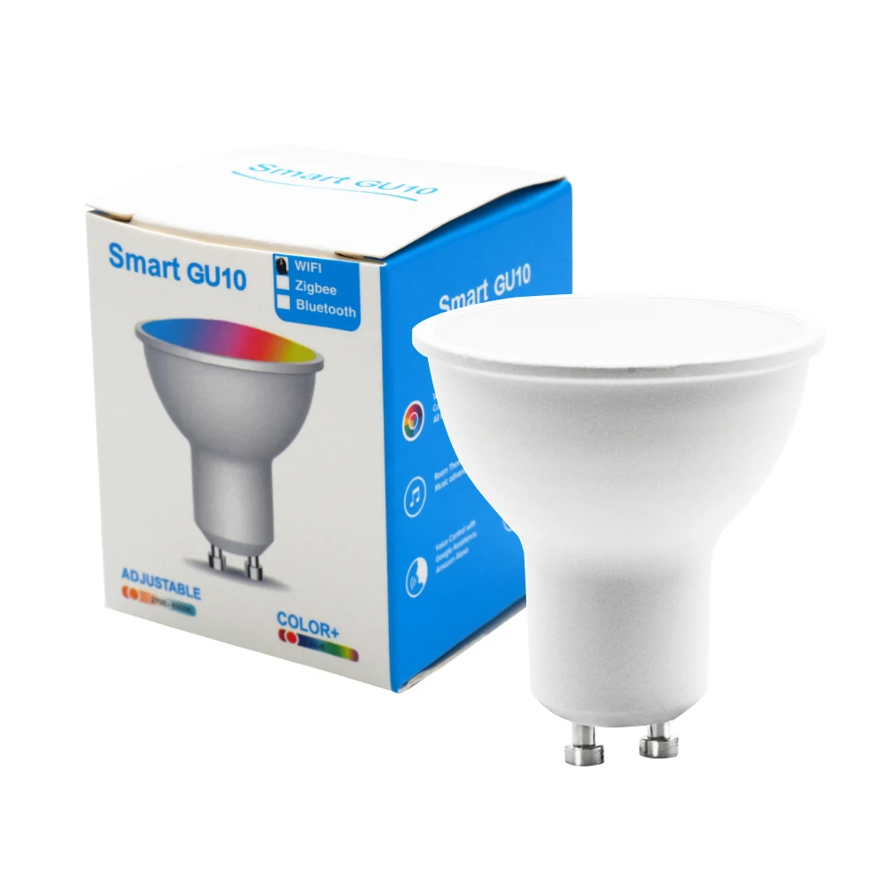 Смарт-светодиодная лампа GU10 5 Вт Tuya Alexa голосовое управление Wi-Fi RGB CCT регулируемая высокая яркость светодиодный прожектор