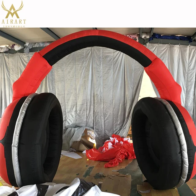 hot sales customized shape inflatable headphones earphones model for advertising