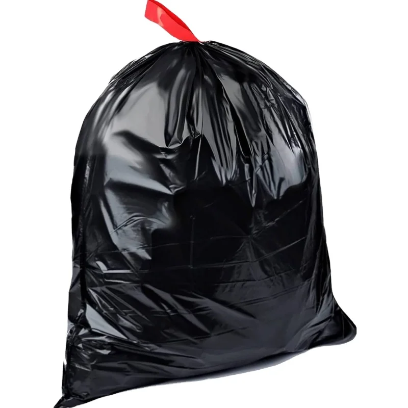 30 gallons bulk customized black drawstring plastic compostable Garbage  Liners trash can Bags on roll for home