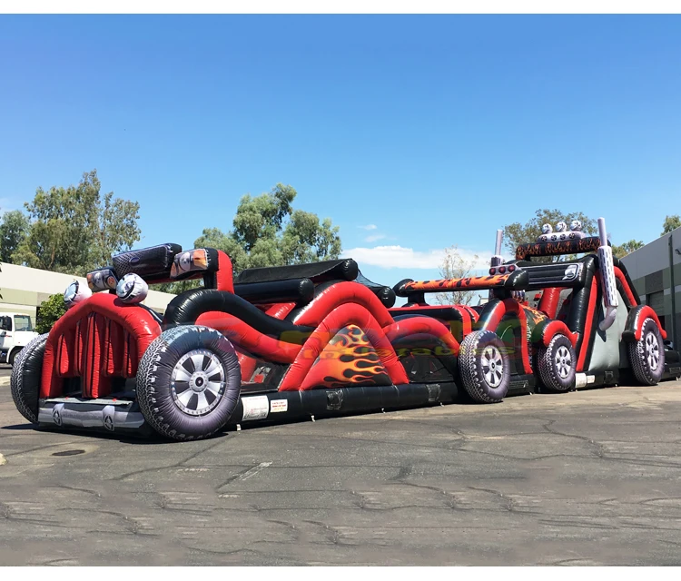 Детская игровая площадка, Надувные Автомобили, препятствия, горка, 150 футов в длину, индивидуальный дизайн, оптовая продажа