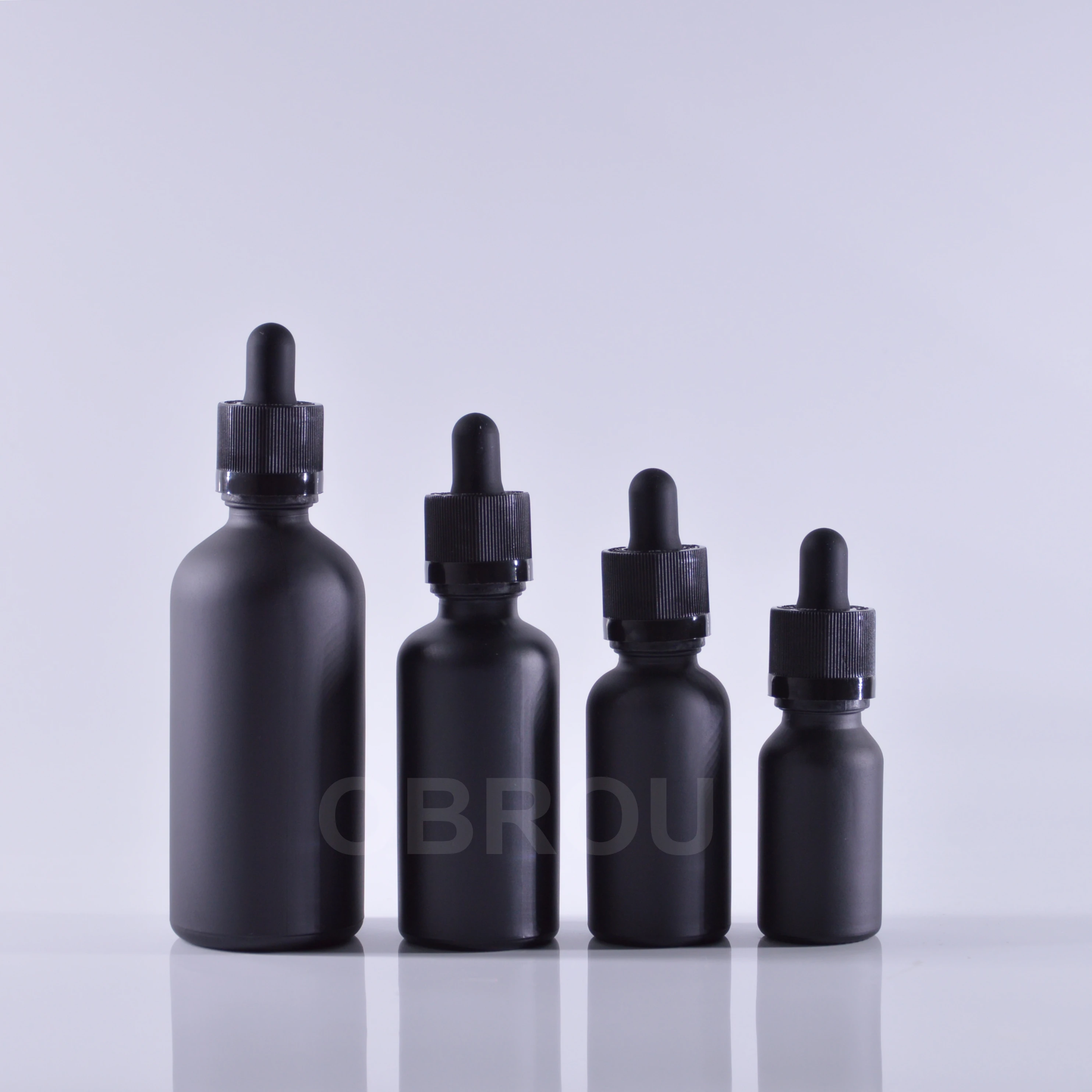 Оптовая продажа, 5 мл, 10 мл, 15 мл, 20 мл, 30 мл, 50 мл, 60 мл, 100 мл, 120 мл, матовый черный флакон с пипеткой для жидкости, стеклянная бутылка с пипеткой для эфирного масла