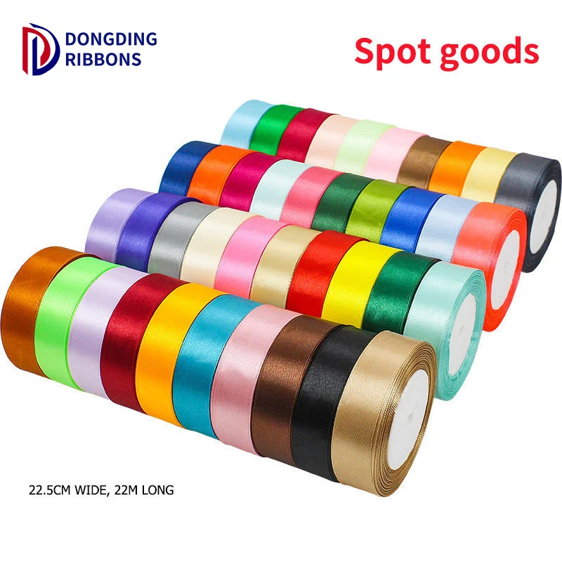 Wholesale Ribbon Mix 196 Colors 1 Inch 2.5cm Satin Ribbon For Fruit Packing