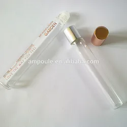 China cosmetic glass manufacturer offer high quality tubular perfume roll on bottle