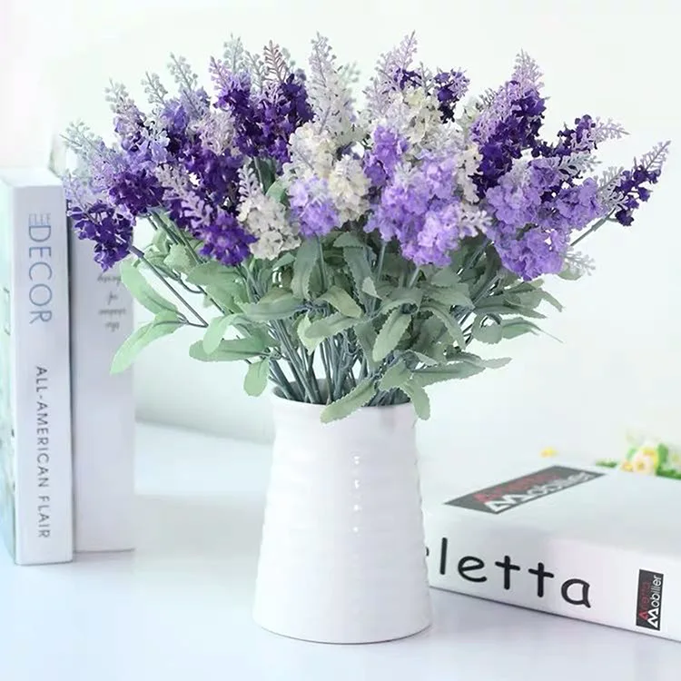 7 Bundles Artificial Lavender Flowers Purple Plant Bouquets For Wedding Farmhouse Home Decor