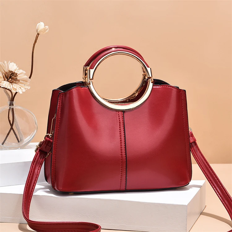 Manufacturer Customized 2022 Green Colour Printed New Model Leather Ladies Hand Bag For Travel