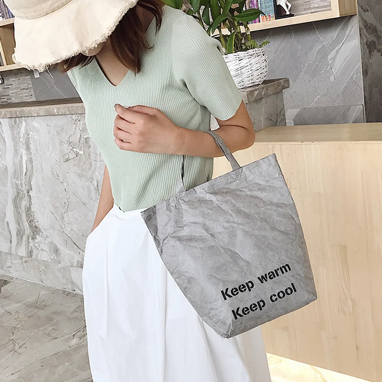 Wholesale Kraft Paper Ladies Large Capacity Crossbody Fashion Tyvek Tote Bag