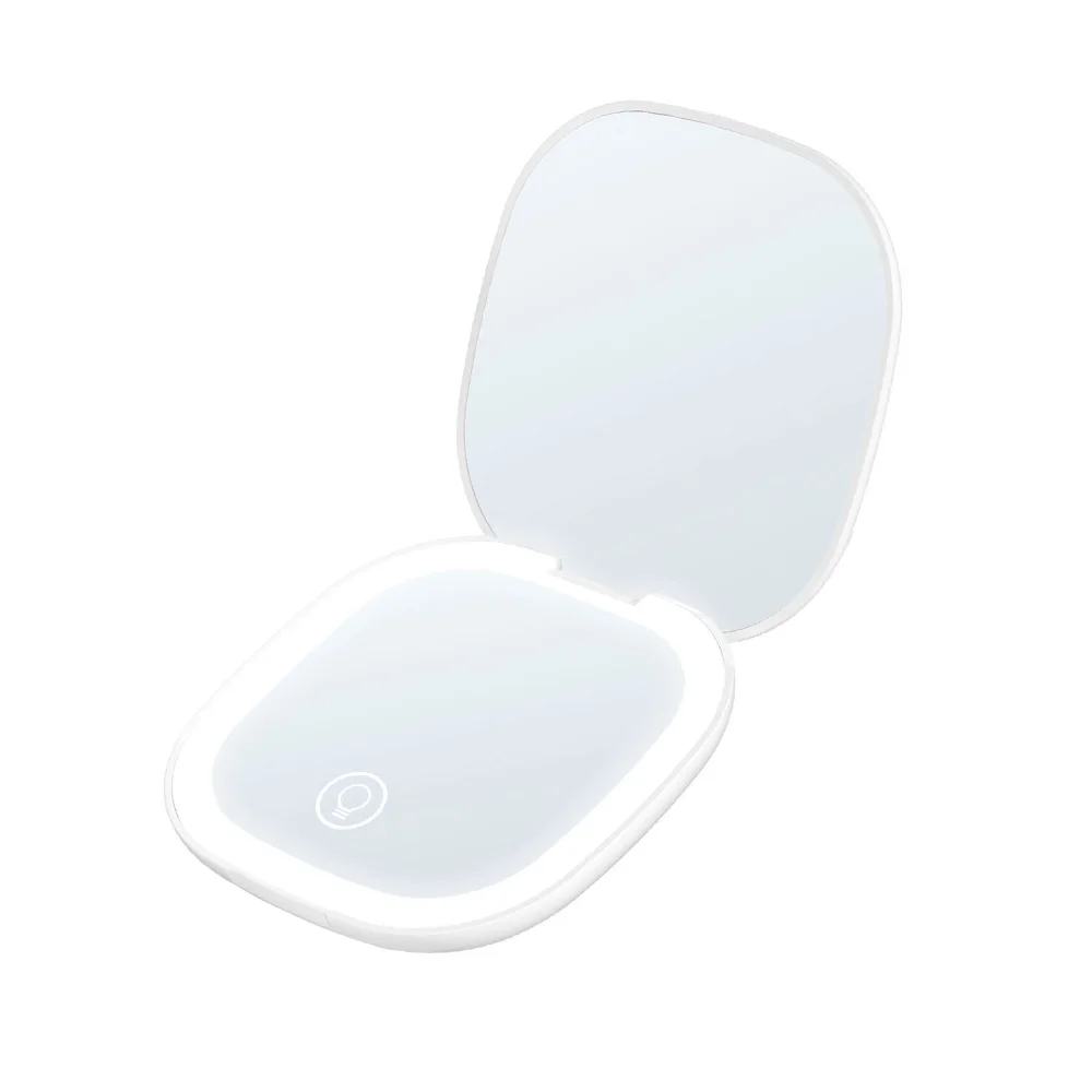 Manufactory Magnifying Rechargeable Round Folding Portable Color Chagning Custom Led Pocket Mirror