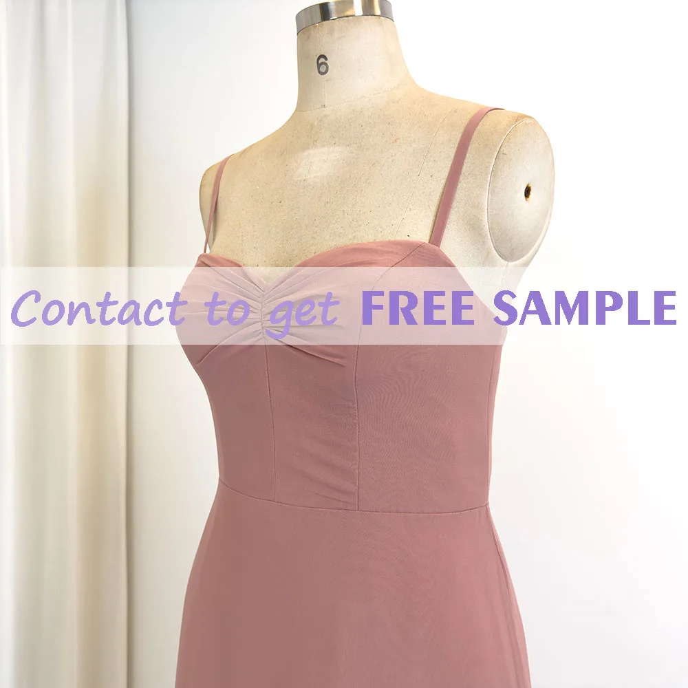 TEENYEE Charm Chiffon Maxi Peach Color Bridesmaid Dresses Pink Bridesmaid Dresses Indo Para Casamento No Cartorio