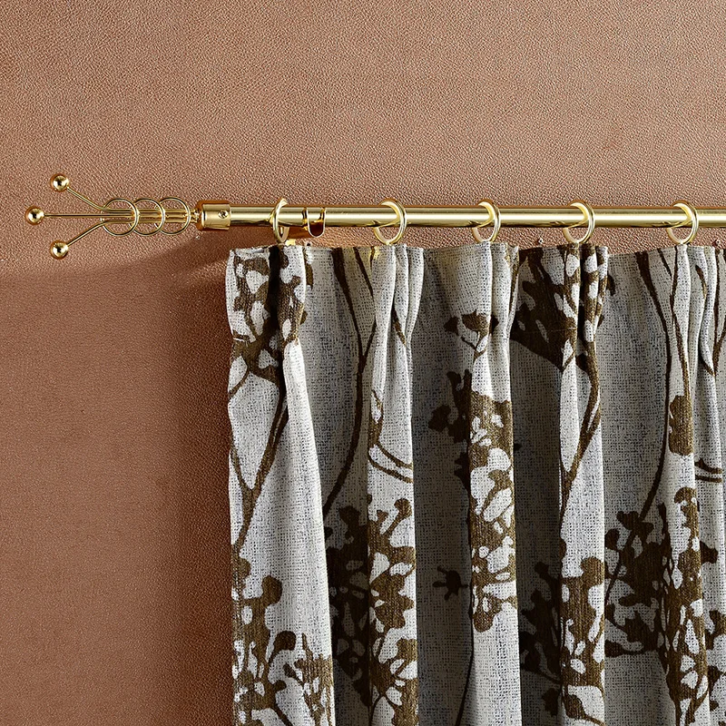 latest 400 cm brass plating round 25mm iron metal curtain rod pipes for windows