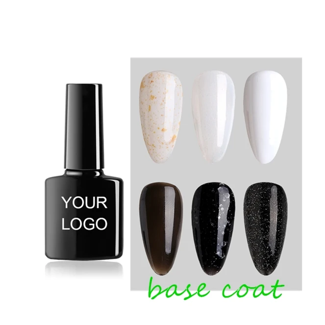 Colors gold foil top coat uv egg colored flake base nail polish