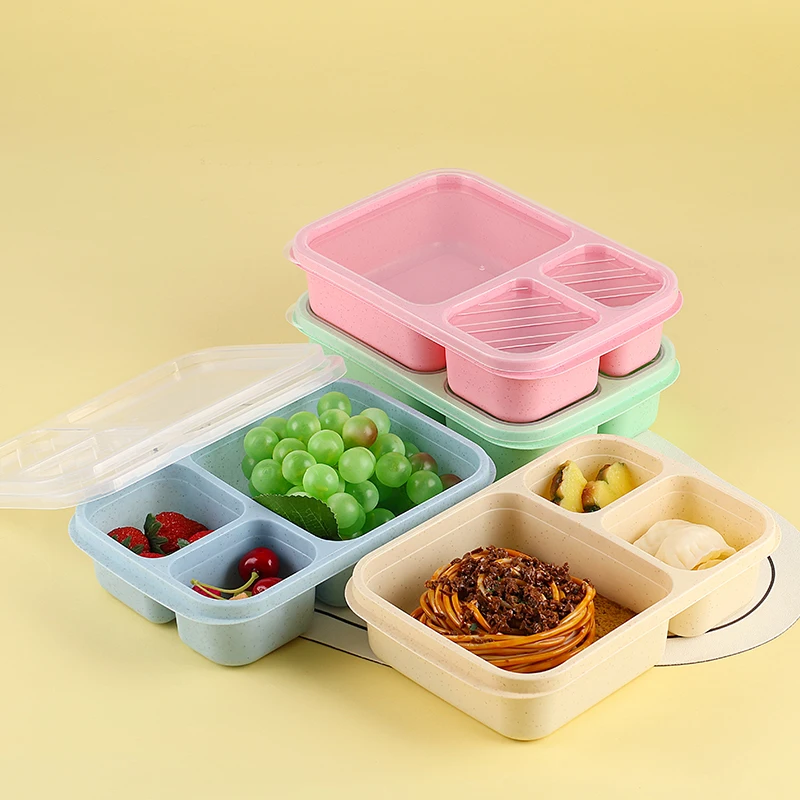 Biodegradable Bento Rice Husk Eco Lunch Box Plastic Containers Wheat Straw Lunch Box