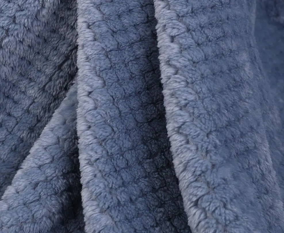 Hot selling Super Soft Warm solid Flannel jacquard Fleece pop corn fabric