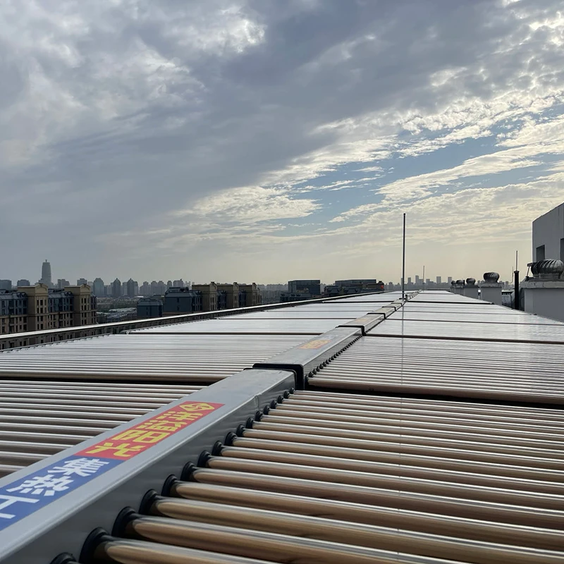 Heat Pipe Solar Collector High Pressure Solar Hot Water Heater System Commercial Pressurized Solar Thermal Heating Project
