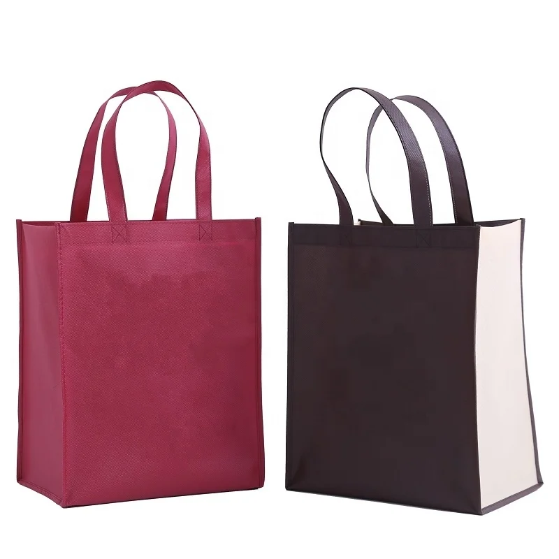 Promotional custom logo printed reusable non woven grocery tote wine bags for 1 bottle, 2 bottle and 4 bottles