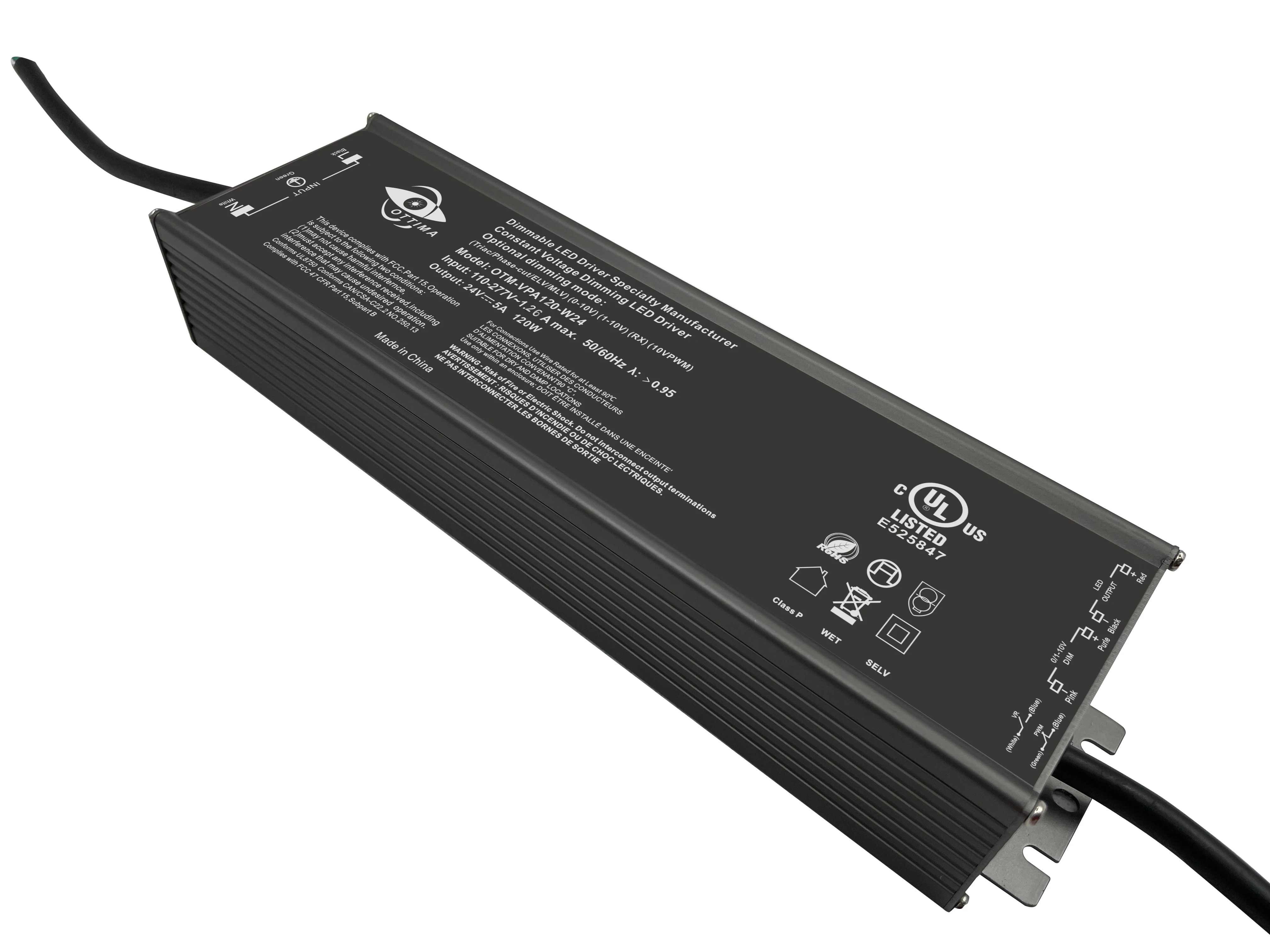 Wholesale Triac Dim Waterproof Power Supply 120W to 300W Single Output Waterproof IP67 LED Drivers in 12V 24V 36V 48V