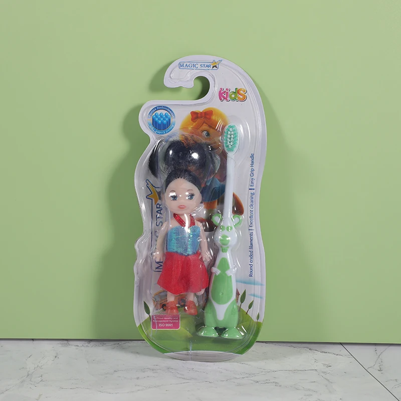 Excellent quality toothbrush kids cartoon children tooth brush with toy gift