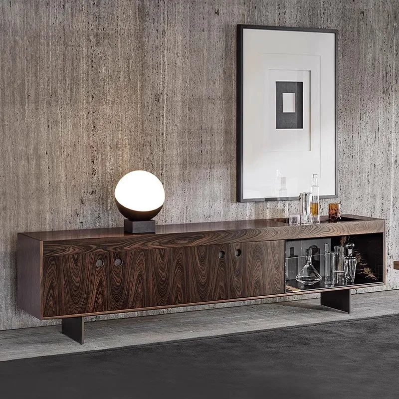 Modern living room walnut wood tv cabinet