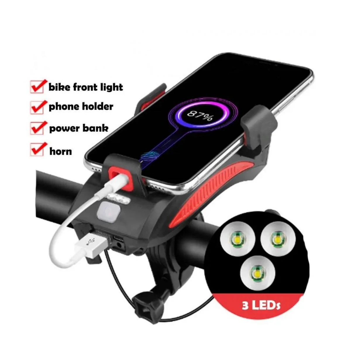 1000 Lumens Usb Rechargeable Bicycle Front Tail Light Waterproof Led Bicycle Light Set Bike Accessories