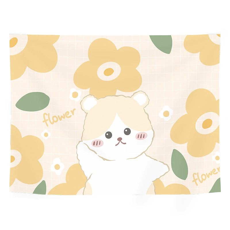Ins Cartoon Cute Wall Tapestry for Bedroom Dormitory Apartment Office Living room Anime Tapestry