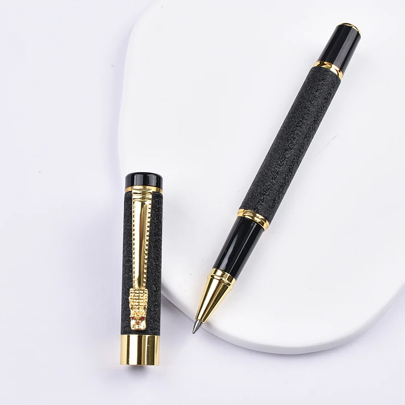 Heavy Luxury Promotional Gift Metal Roller Ball Pen Custom OEM Logo with Chinese Classic Dragon Clip