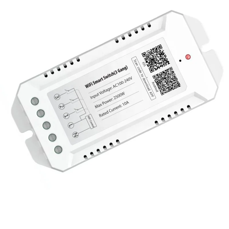  220V 10A 3Gang переключатель Wi-Fi с Потребляемая мощность