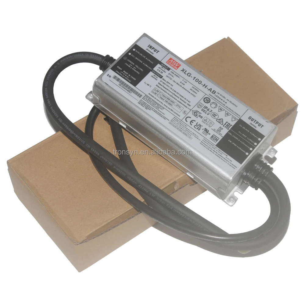 Meanwell XLG-100-24-A 100W 24V 4A Constant Power Mode With IP67 Waterproof For Outdoor Lighting Ultra Thin LED Driver IC PCB