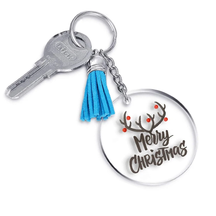 Custom Plastic Keychain Translucent Colored Edge Cartoon Anime Custom Acrylic Keychain With Tassel