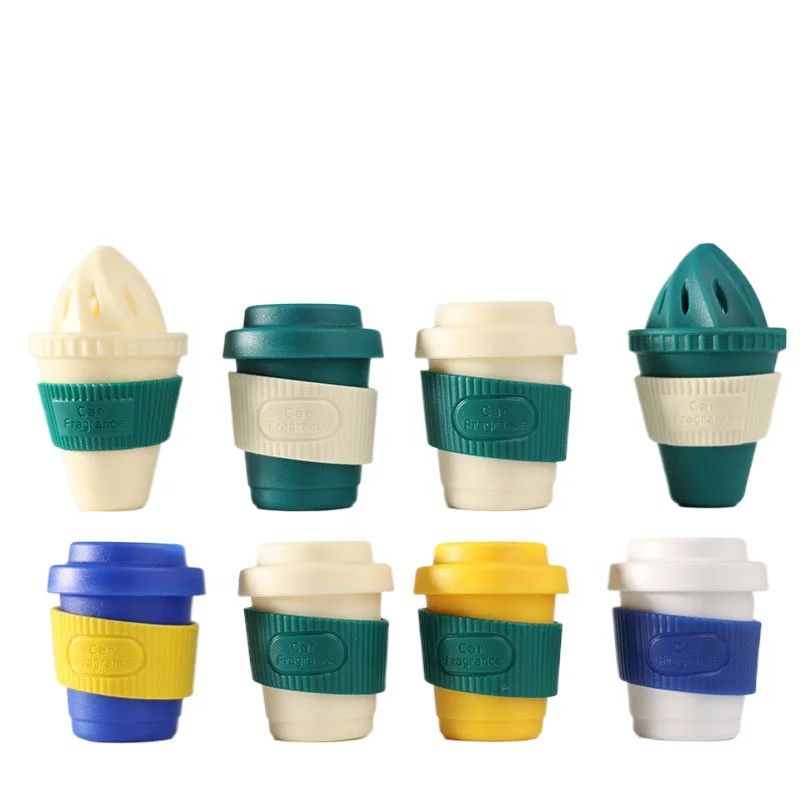 Car air outlet aromatherapy coffee cup mini car air outlet perfume gardenia flower fragrance