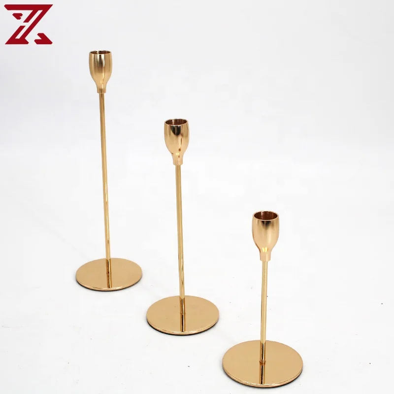 European vintage candle stand candlestick holder gold metal taper brass candle holder for home decor