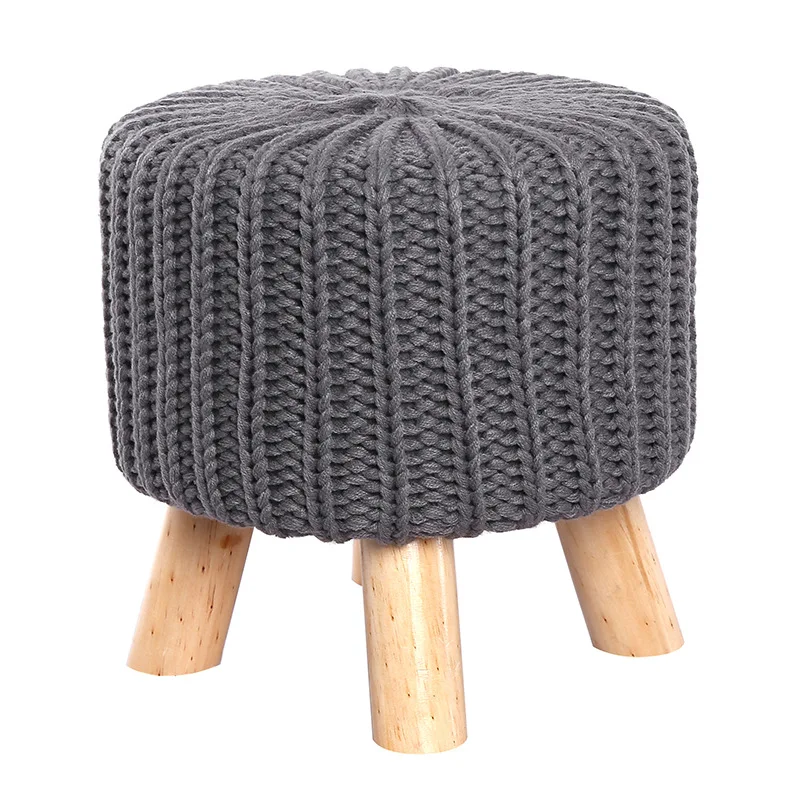 Competitive price knit pouf ottoman knit ottoman with legs knit ottoman stool With Discount