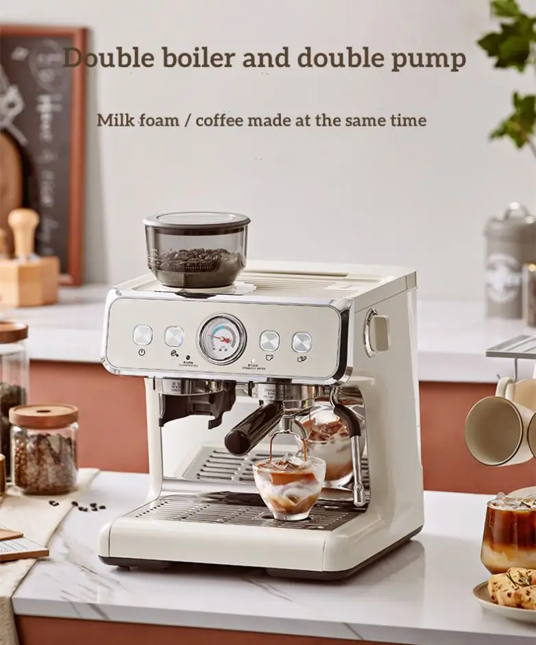 Professional Commercial Espresso and Cappuccino Coffee Machine for Home Restaurants Hotels Food Shops-Used