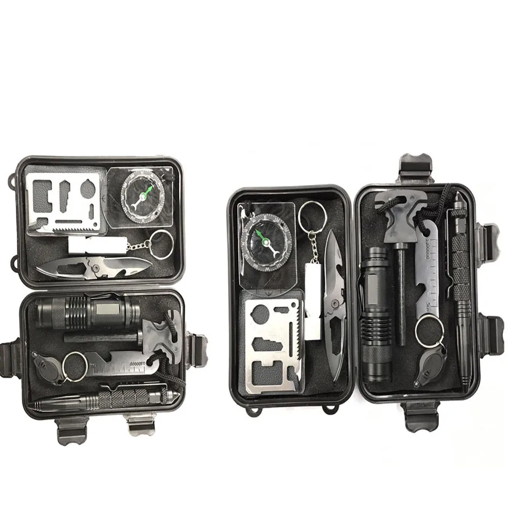 Survival Gear, 9 in 1 Emergency first aid Survival Kit, Professional Tactical Tool with Bracelets Backpack.