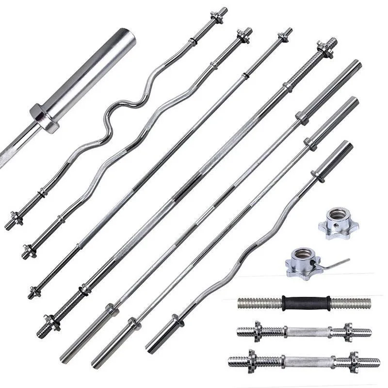 1.2m-1.8m Competition Barbell Bar Fitness Weight Lifting Steel Curl Barbell Bar