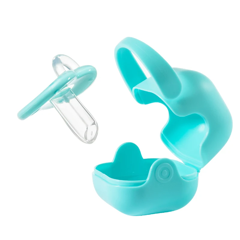 Eco-friendly Integrated Design Light Soft Silicone Food Grade Portable Baby Pacifier With Lanyard