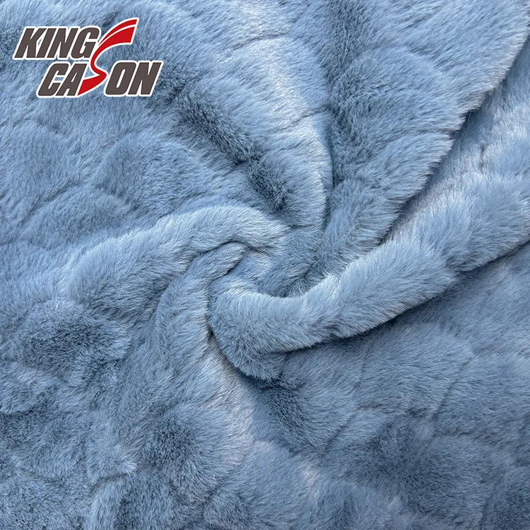 KINGCASON 100% Полиэстеровая ультразвуковая тиснение тёплая кисточка с цветочным узором ткань из меха кролика для домашней текстильной одежды