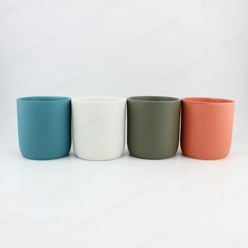 China Factory Custom Ceramic Jar for Candle Ceramic Candle Holder Empty Ceramic Jar