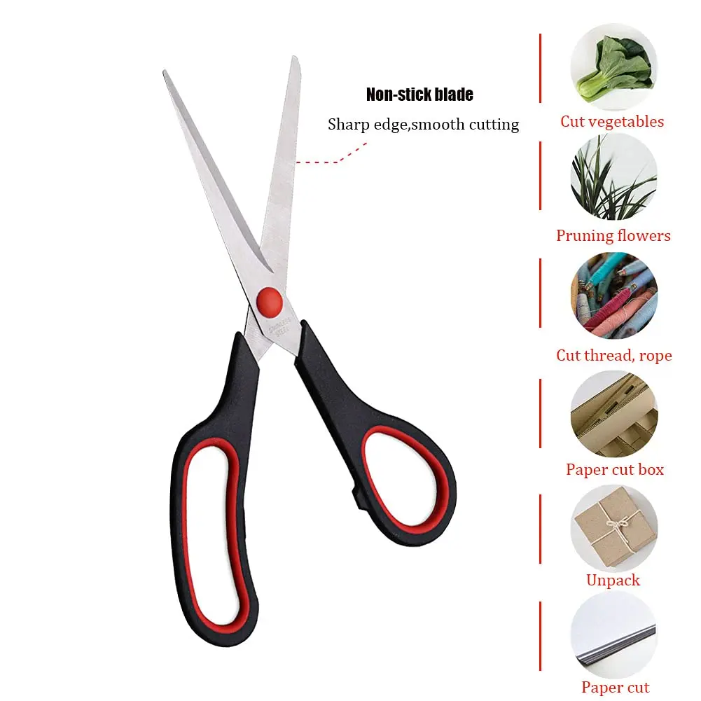 8.5 Inch Comfort-Grip High/Middle School Student Teacher Scissors Sharp Paper Scissors Office Home School Craft Sewing Fabric