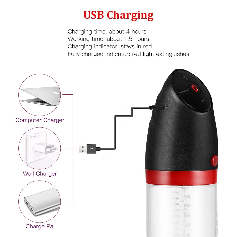 
Automatic Penis Enlargement Vacuum Pump USB Rechargeable Electric Penis Pump Penis Enlarger Extender Dick Male Sex Toys 
