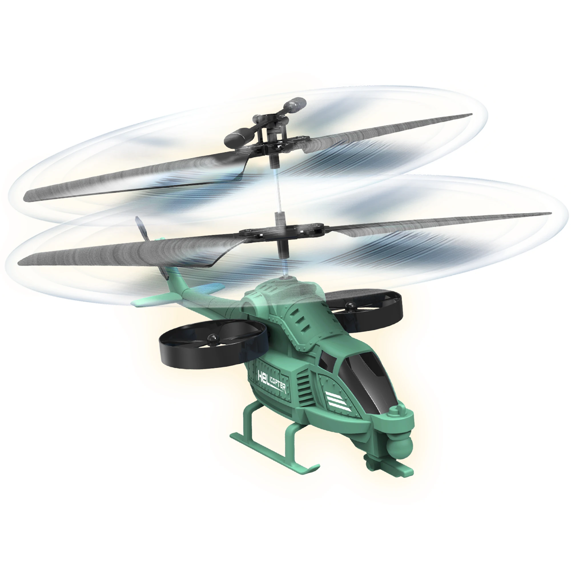 2 Channel Infrared Control Helicopter Military Series RC Flying Toy Helicopter With LED Lights for kids